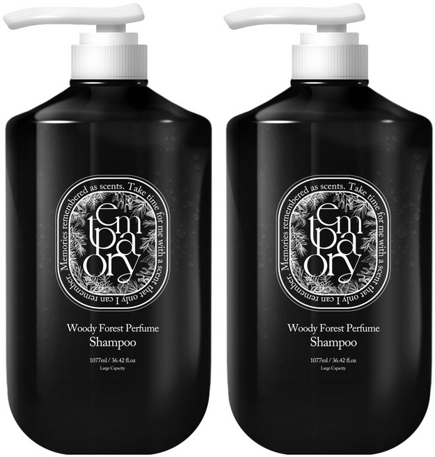 템포러리 우디 포레스트 퍼퓸 샴푸, 2개, 1.077kg