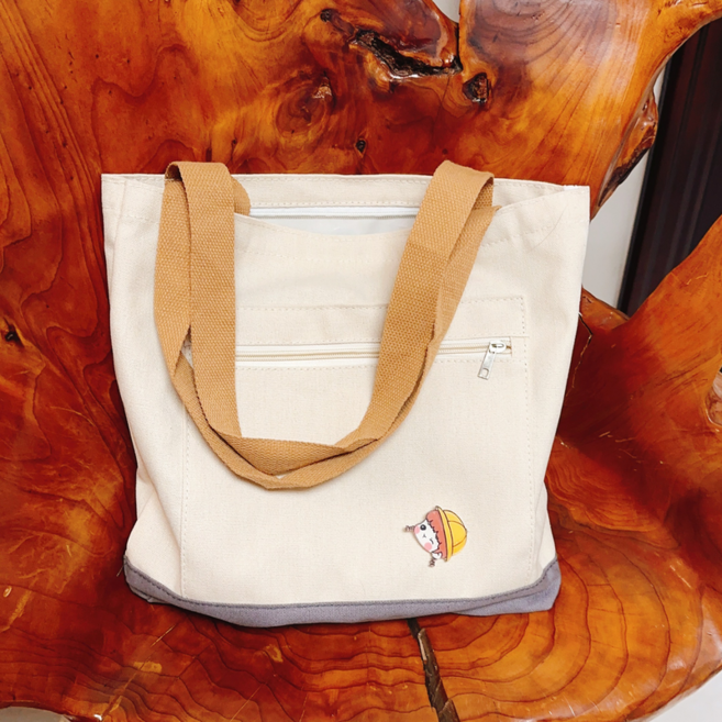 지퍼 주머니 캐쥬얼 숄더 에코백