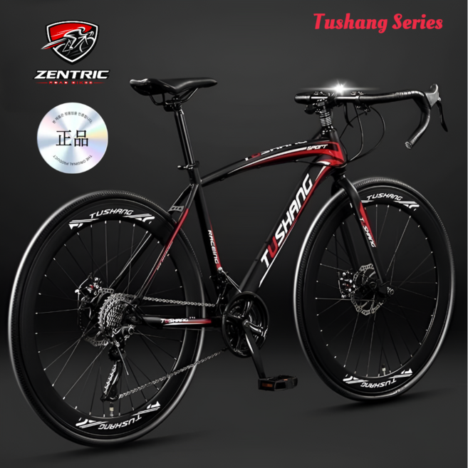 젠트릭 투생 700C 로드자전거 27단 다이내믹 가벼운 입문용 편안한 라이딩, 1개, 174cm, 4. ZE-레이싱 레드