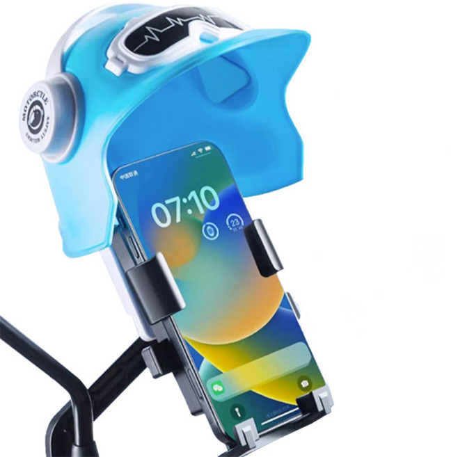 튼튼한 fooi 오토바이 헬멧 스마트폰 거치대 햇빛 빗물 가리개 자전거 전동킥보드 만족도1위, 오토바이용-옐로우, 1개