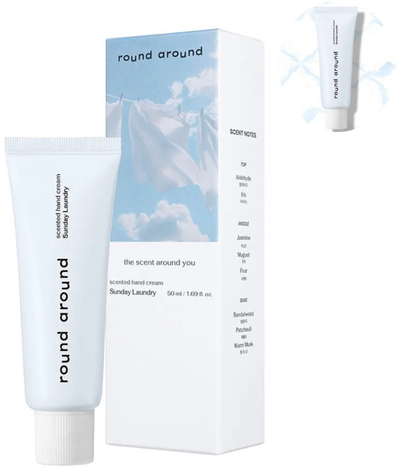 라운드어라운드 센티드 핸드크림 선데이 런드리 50ml, 1개