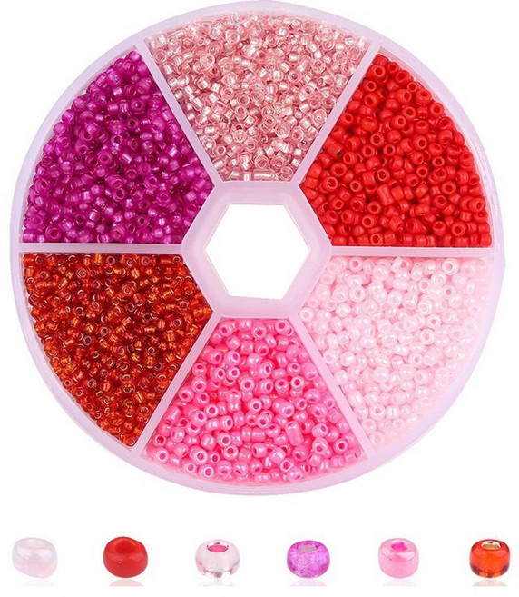 리리아트 3mm 시드비즈 혼합 6색 DIY 팔찌 반지 만들기 재료, 1개, T-04