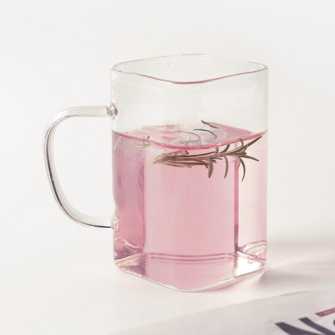 사각 내열 강화 유리컵 예쁜 홈카페 커피 맥주 머그컵 세트 270ml, 1개, 투명