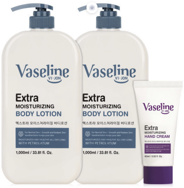 바세린 엑스트라 모이스처라이징 바디로션 +핸드크림 증정, 2개, 1L