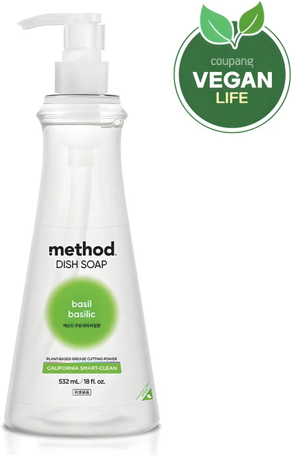 메소드 주방세제 바질향, 532ml, 1개 - 쿠팡