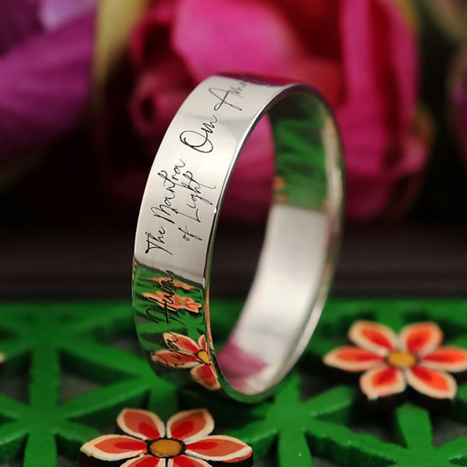 만자몰 광명진언 영문 은 불교 반지