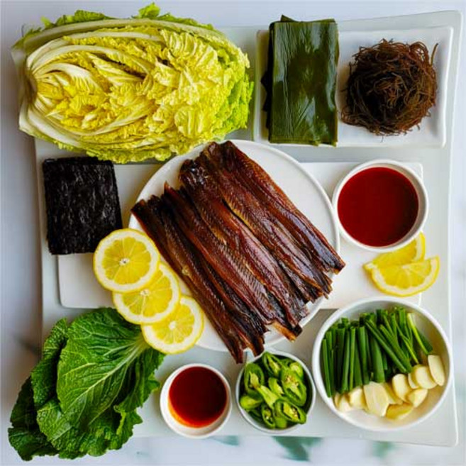 백종원 맛남의광장 포항 구룡포 삼대 손질 과메기 단품 야채 세트, 1개, 20마리 40쪽 + 쌈야채세트