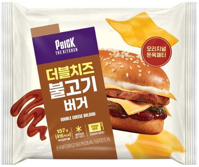 PBICK 더블치즈 불고기버거, 157g, 7개