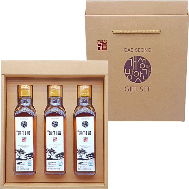 개성방앗간 들기름 3입 선물세트 (3병), 3개, 180ml