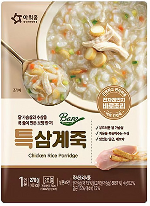 아워홈 특삼계죽, 270g, 10개