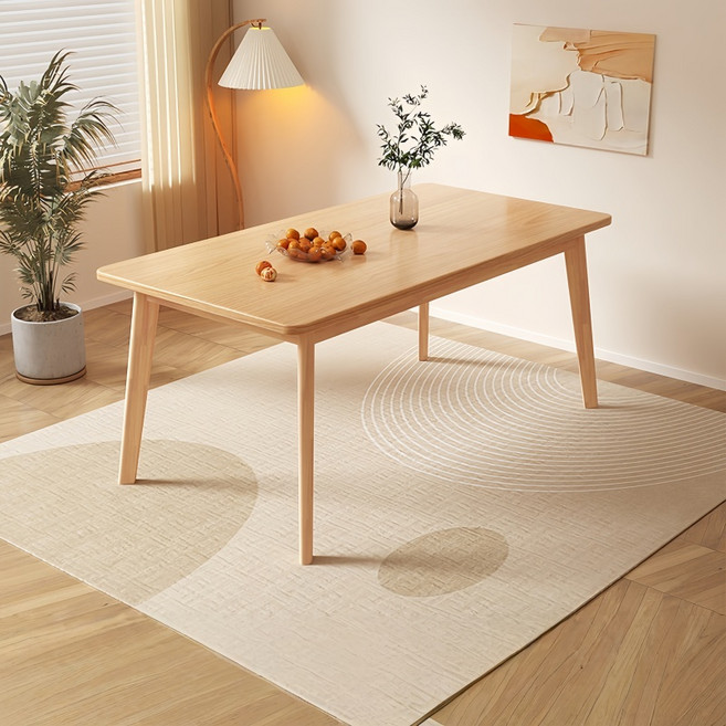 TaiStar 4~6인용 원목 식탁 가정용 거실 테이블 T856-009, 원목색120X60CM