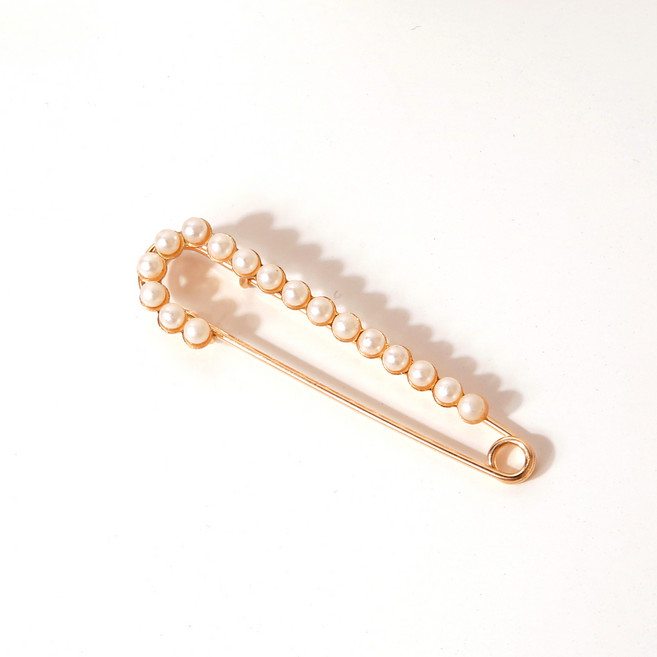 ZW038u 큐빅 진주 옷핀 브로치 부토니에 매너 사이즈조절 가디건 정장 오픈방지