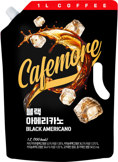 카페모어 블랙 아메리카노 1L 파우치커피, 1개