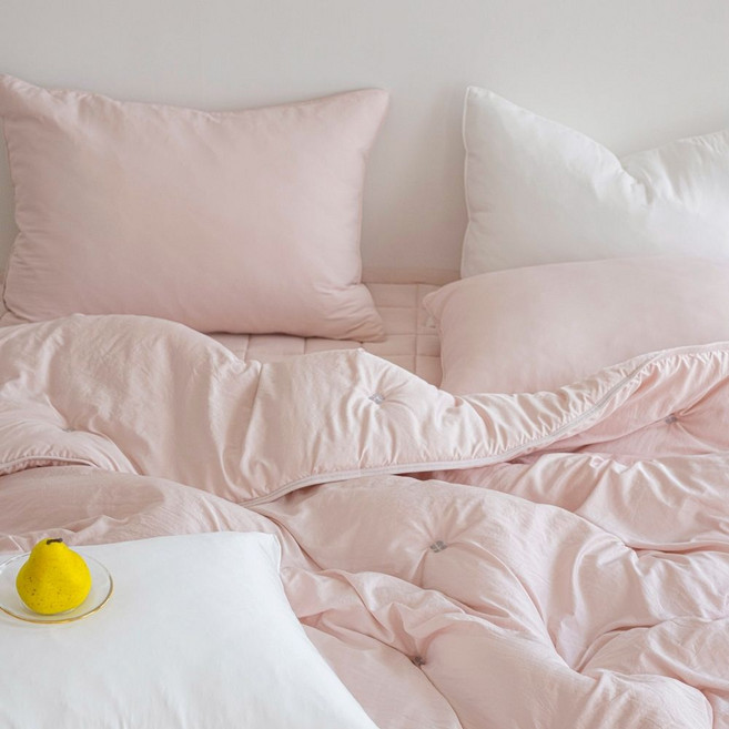 라라베딩 다이아 자수 알러지케어 벤딩패드 차렵이불 베개 세트