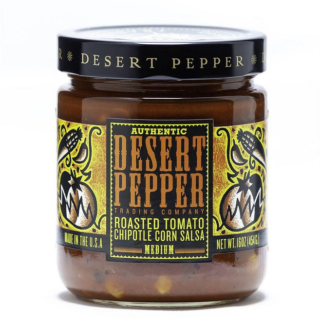 Desert Pepper 데저트 페퍼 디저트 후추 로스트 토마토 치폴레 콘 살사 미디엄, 454g, 2개