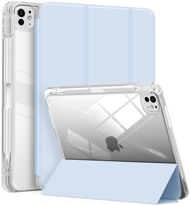 니하 아이패드 파인 투명 애플펜슬 수납 케이스, 스카이블루, 1개