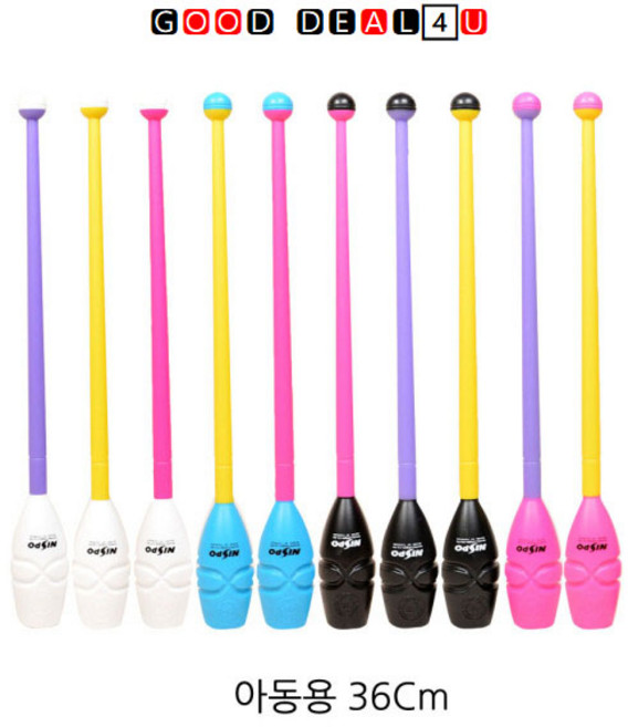 니스포 리듬체조 곤봉 멀티컬러 36Cm 아동용, 핑크퍼플