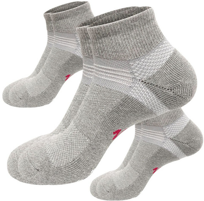 벗겨지지 않는 브이존 기능성 스포츠 양말, 1세트, 그레이