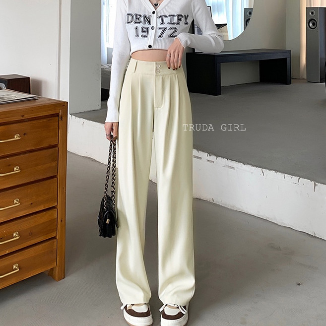 《杜達女孩》掰掰假跨寬 必入超修身兩粒釦西裝長褲 闊腿褲 寬褲
