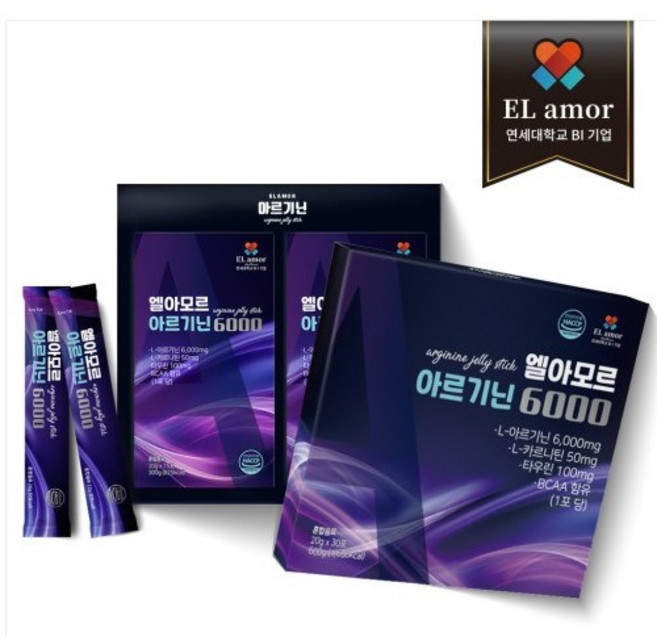 엘아모르 아르기닌 6000 /한달분/HACCP인증/타우린100mg, 1개