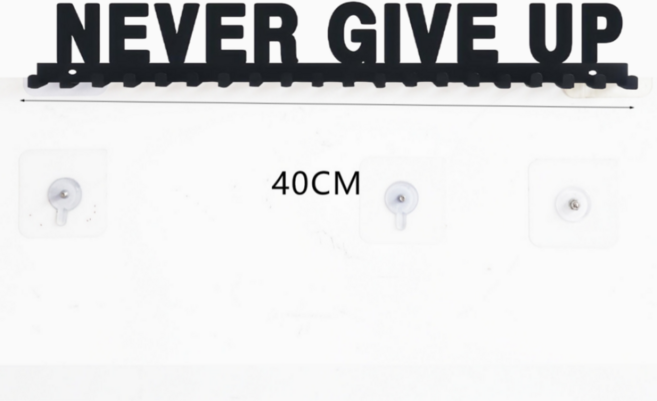 메달걸이 메달거치대 메달보관 마라톤 완주 행거, NEVER GIVE UP, 1개