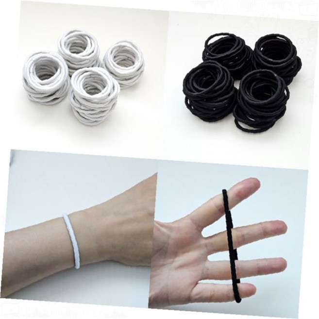 실리콘 헤어밴드 굵은 고무줄 무매듭 헤어타이 운동용 머리끈 화이트 세트