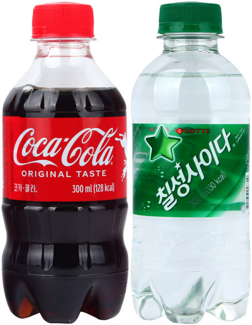 코카콜라&칠성사이다 300ml X 각12개(총24개) 탄산음료 청량음료 미니펫 미니탄산 편의점 음료수, 24개