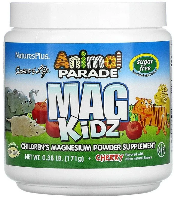 네이처스플러스 어린이 키즈 씹어먹는 체리맛 마그네슘 Mg 파우더 분말 가루 171g, 1개 - 쿠팡