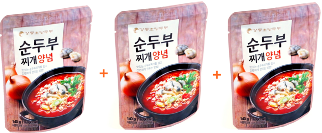 [강릉초당두부] 초당순두부 600g 순두부양념140g, 140g, 3개