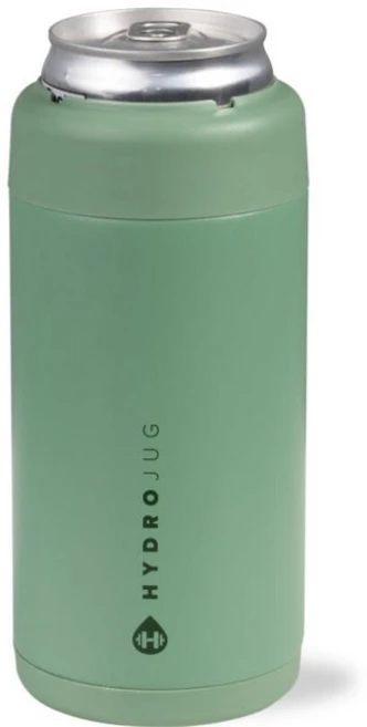 HydroJug 슬림 캔 쿨러 - 2-in-1 단열 캔 쿨러 컵 - 미끄럼 방지 고무 베이스가 있는 스테인리스 스틸 슬림 캔 홀더 - 나사 탑 뚜껑 - 식기세척기 사용 가능 -, 슬림 355ml(12온스) 캔, 세이지 - 쿠팡