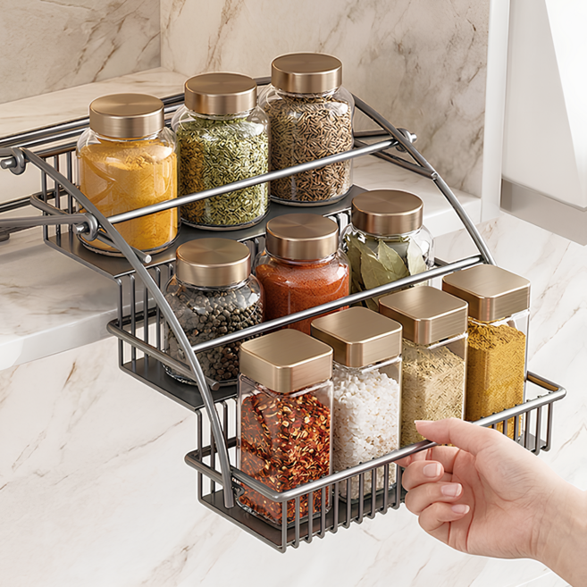 주방 리프팅선반 상부장 수납 선반장 공간활용 싱크대 행거장, 1개, 27.5cm 그레이