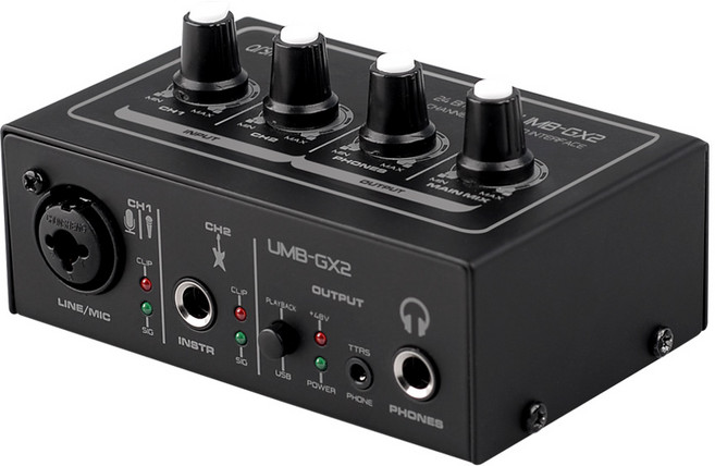아리스노보 2채널 오디오 인터페이스 믹서 24Bit 방송장비 ASIO 개인방송 오인페, UMB-GX2