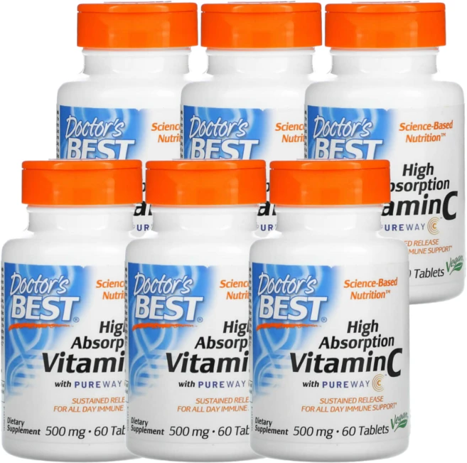 닥터스베스트 고흡수 비타민C 500mg PureWay-C 60정 6통 - 쿠팡