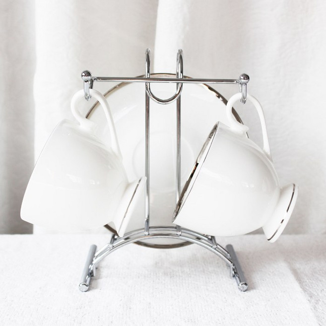 에라토 골드 실버 찻잔 커피잔 거치대 수납 걸이 정리대, 1개