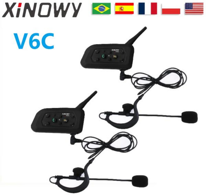 XINOWY 인터콤 헤드셋 핸드볼 간 블루투스 통신 V6C 1200M 2-6 그룹, 01 2pcs