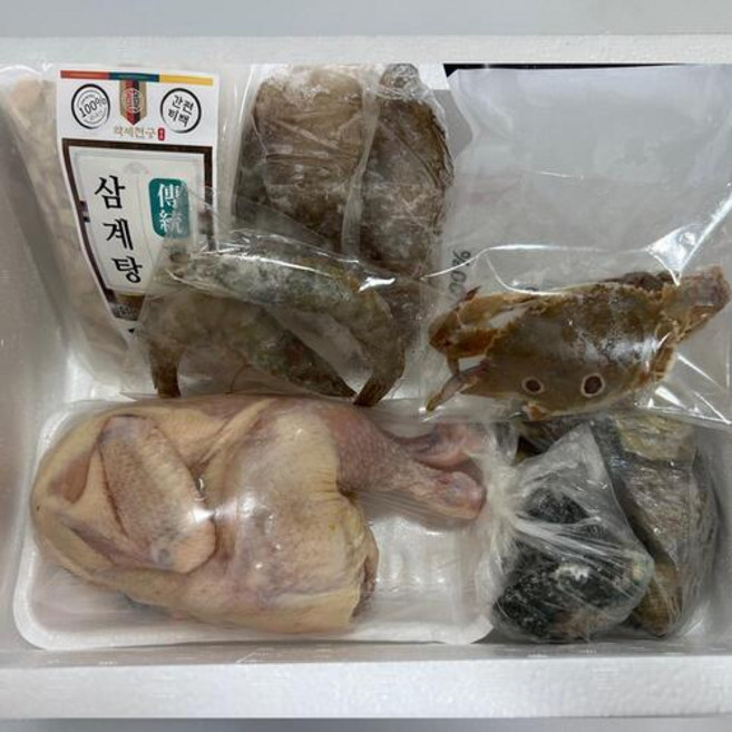 고급 건강 황제 해신탕 1세트 (닭 생합 낙지 한약재 새우 게 전복) 술안주 삼계탕 보양식 건강식, 2개, 2kg