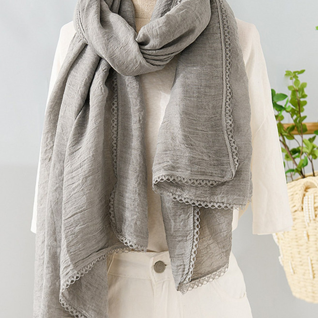 벨라로그 가온결 부드러운 면 비스코스혼방 무지 롱 스카프 자외선 차단 숄