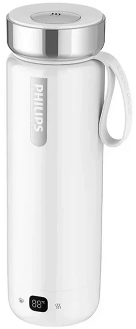 필립스 휴대용 히팅 컵 400ML 12시간 일정 온도 전열 컵 보온병 5단계 온도 조절, 01 빠른, 02 White