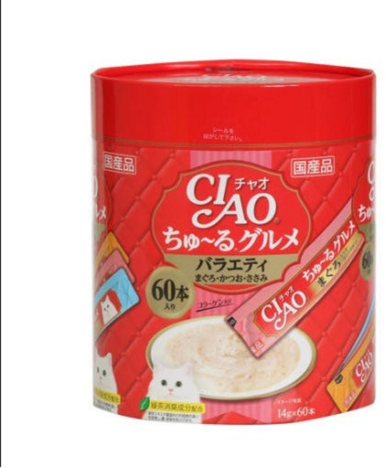 챠오츄르 고양이 구루메 버라이어티 간식 60p, 혼합맛(참치/가다랑어/닭가슴살), 840g, 1개