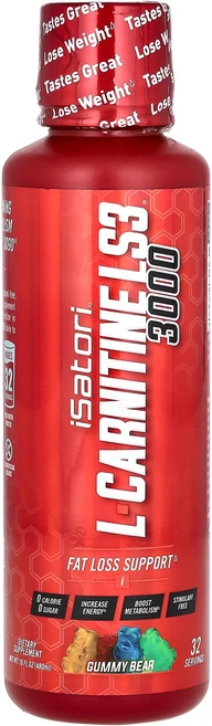 Isatori L-Carnitine LS3 3000 Gummy Bear 3 000 mg 16 fl oz 480 ml, Isatori, L-Carnitine LS3 3000,, 1개 - 쿠팡