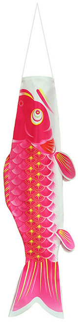【Rising】3D鯉魚旗 日本鯉魚旗風向旗 含魚鰭鯉魚幡 和風魚旗鯉魚旛 露營旗 派對佈置 40cm鯉魚旗, 1個, 40cm鯉魚旗 玫紅, 玫紅, 1層