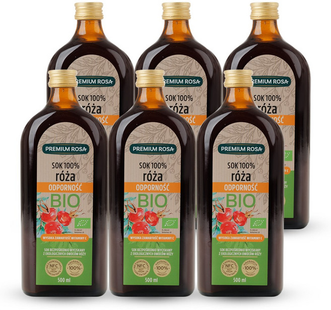 프리미엄로사 유기농 로즈힙 퓨레 원액 주스, 500ml, 6개