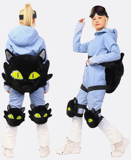 거북이엉덩이보호대 스키 보호 방수 장비 낙하 거북이 스노우보드 힙패드 엉덩이대 엉덩이 무릎대 부드러운 짧은, 엉덩이 보호대, 블랙캣