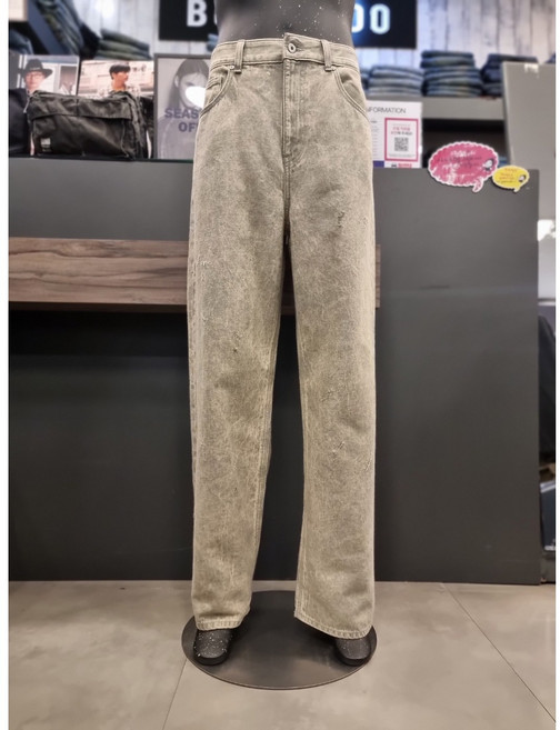 버커루 남여공용 유니 와이드 BE톤 구제 데님 팬츠 여름 청바지 82 B252DP050P
