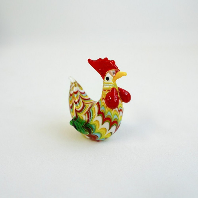 수탉 닭 유리 장식 인형 크리스탈 풍수 소품 인테리어 집들이 개업 선물 장식품, 1. 날씬한 줄무늬, 1개