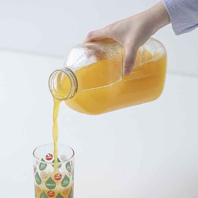 추억 레트로 델몬트 주스 주스 물병 500ml 1.5L 옛날물병 업소용물병 가정용물병 유리물병 국내생산, 1개, 레트로 물병