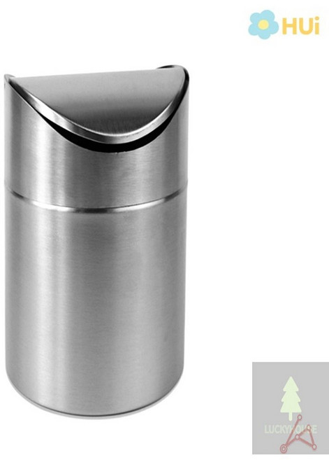 넘버원월드 스텐 음식물 쓰레기통 소형 2L 스텐휴지통, 1개
