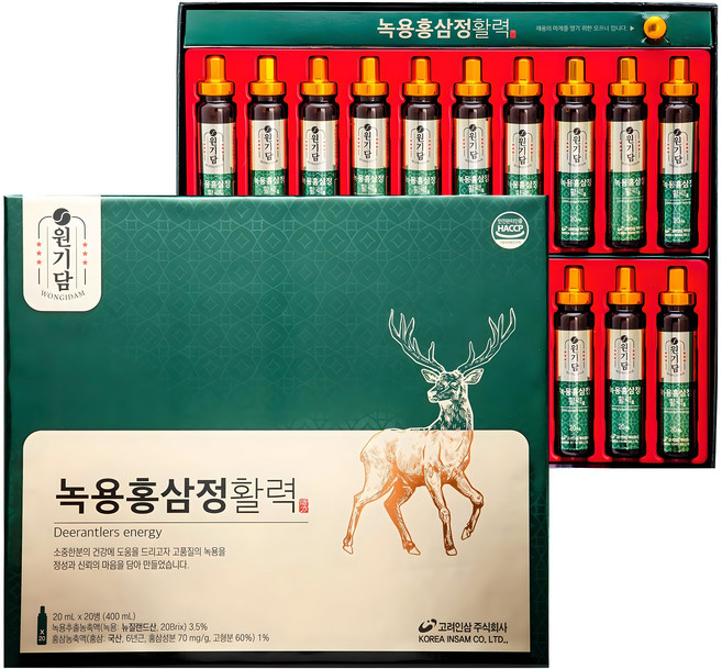 원기담 녹용홍삼정 활력, 20ml, 20개
