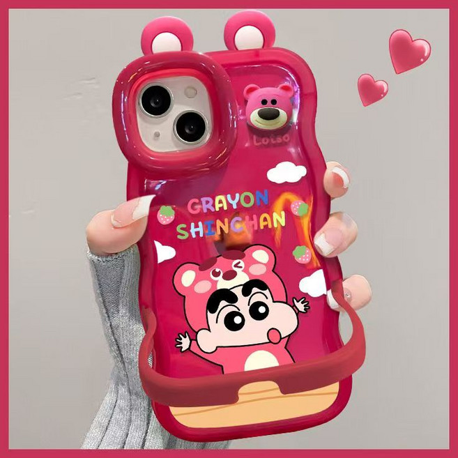 짱구 아이폰 3D 입체 케이스 거치대 세트