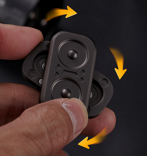 Fandio 고급 피젯스피너 피젯토이 금속 슬라이드 푸시 스트레스해소 키덜트 장난감, 블랙, 1개